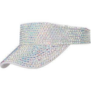 Shiny Rhinestones Sport Sun Visor Adjustable Summer Cap Visor Caps for Women Men